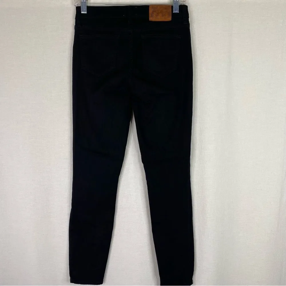 J Crew Jeans Women’s 27 Black Toothpick Skinny 5 Pocket Mid Rise B1281‎ Stretch
